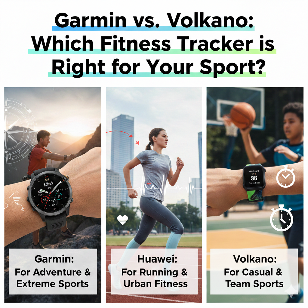 Garmin vs. Huawei vs. Volkano: Which Fitness Tracker is Right for Your Sport?