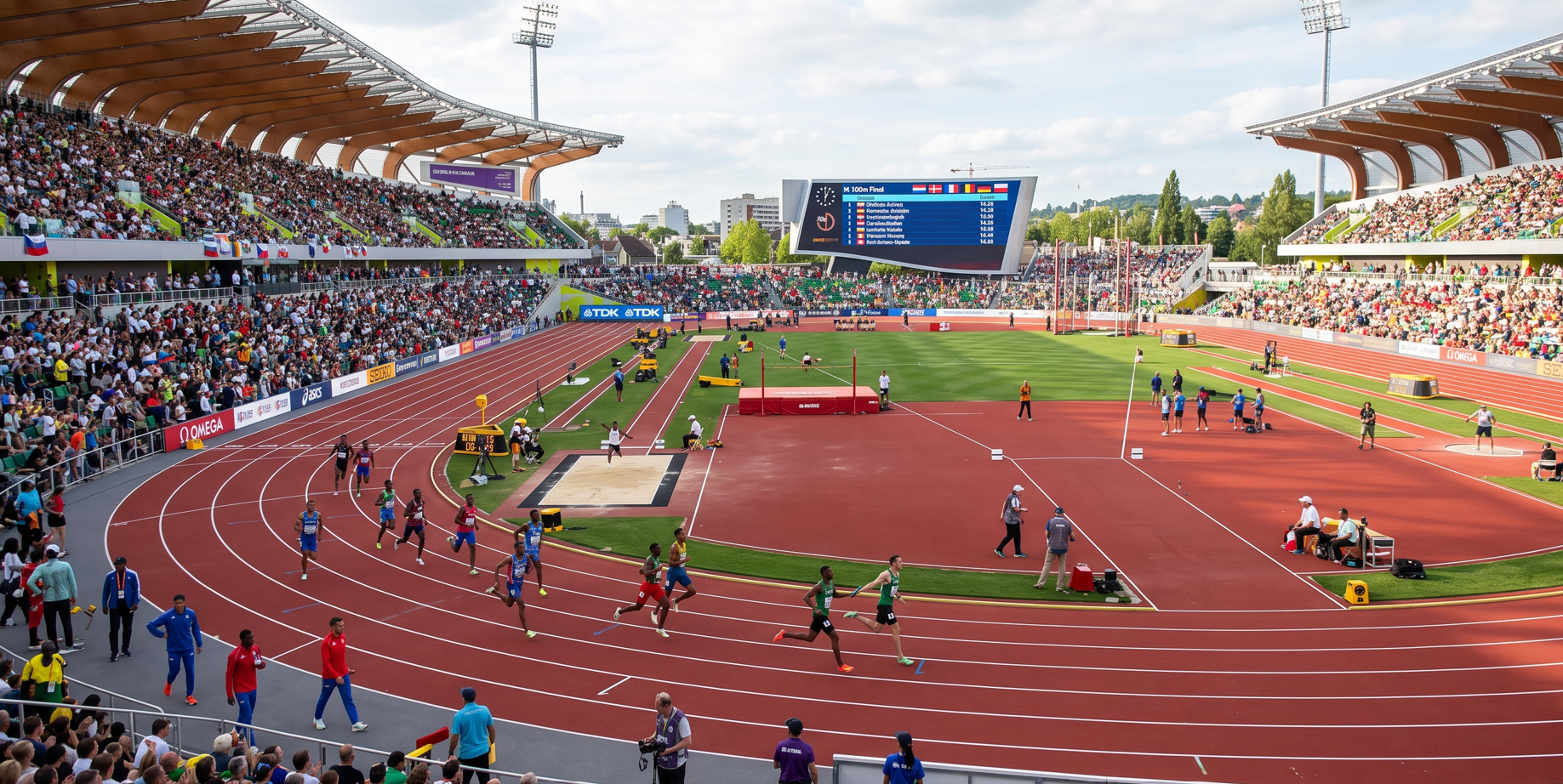Athletes compete on the track at a packed stadium during the 2026 Wanda Diamond League road to Brussels finale - Totalsports